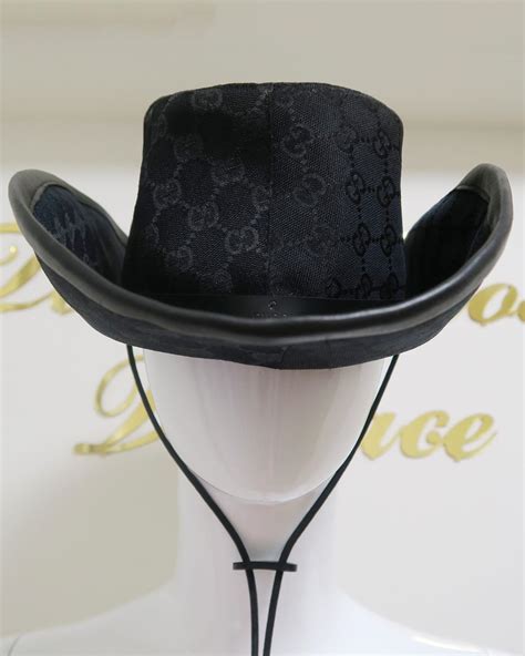 gucci cowboy hat matte black|gucci hat men black.